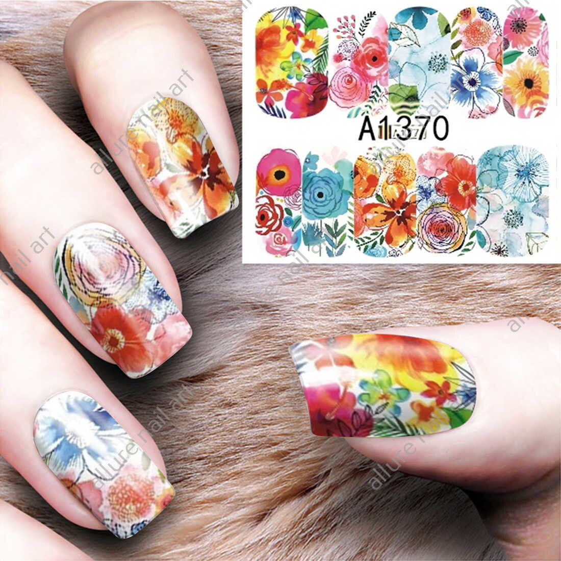 Floral Nail Decal A1370