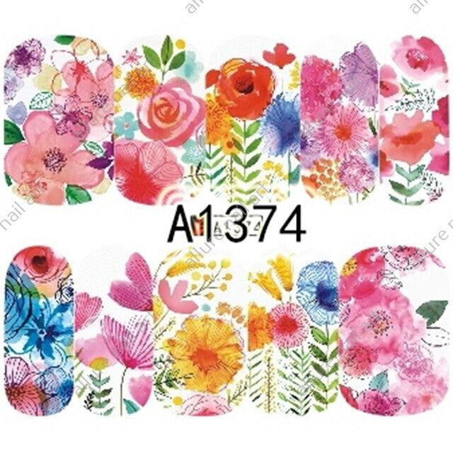 Floral Nail Decal A1374