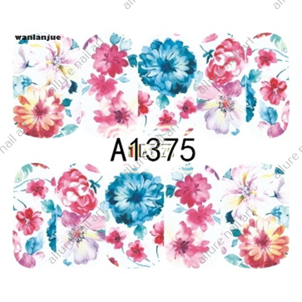 Floral Nail Decal A1375