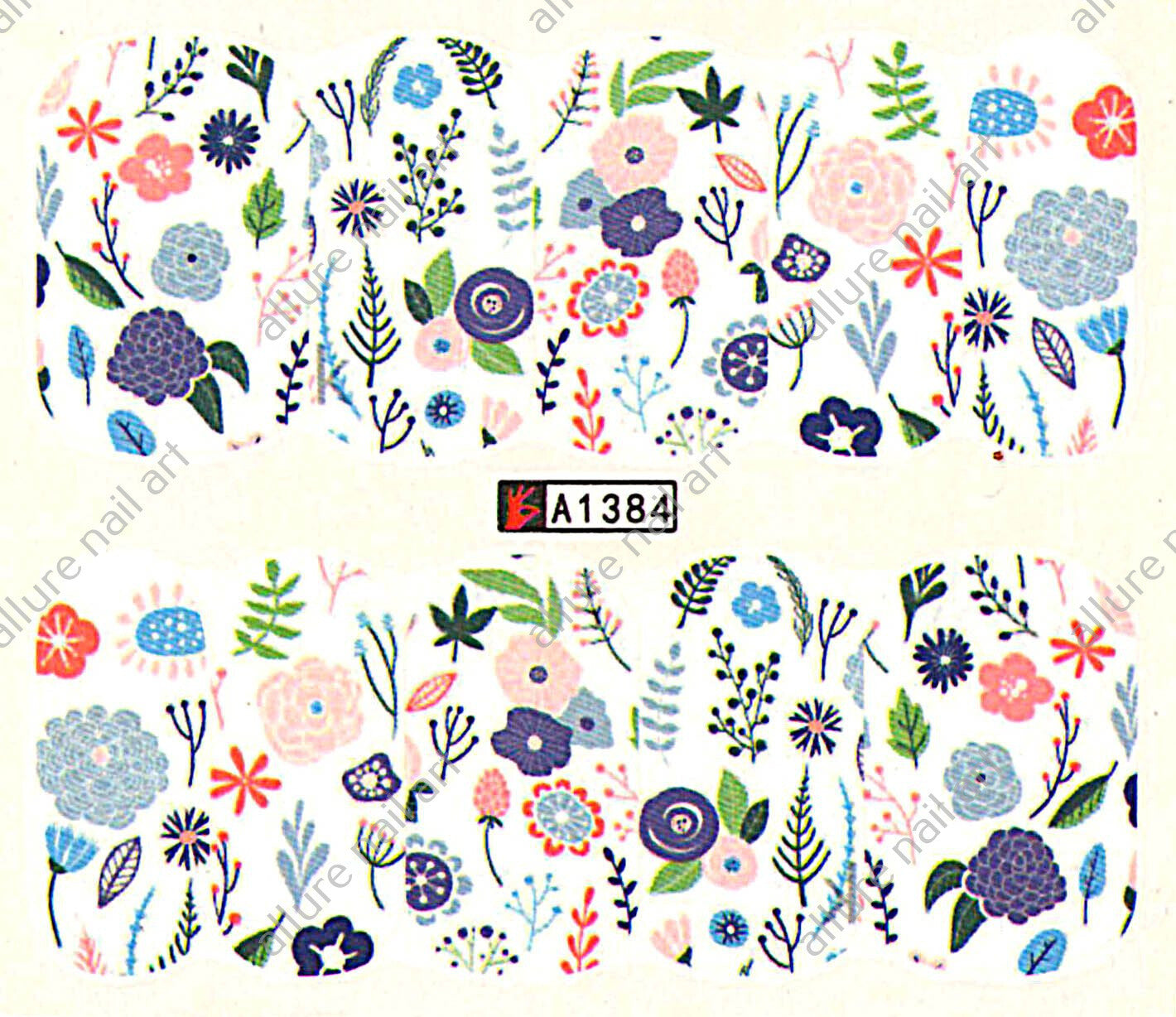 Floral Nail Decal A1384