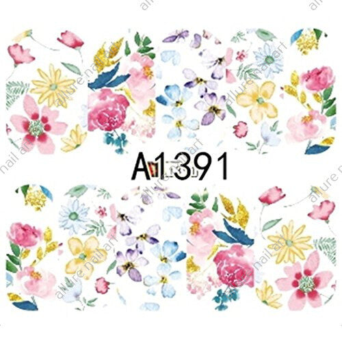 Floral Nail Decal A1391