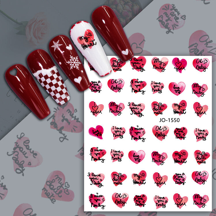 Valentine Heart Nail Sticker