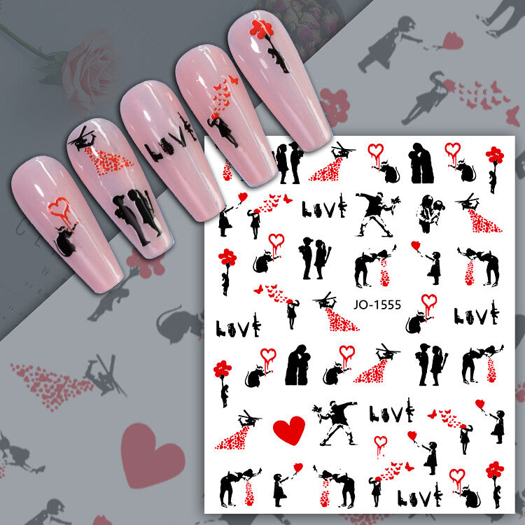Valentine Heart Nail Sticker