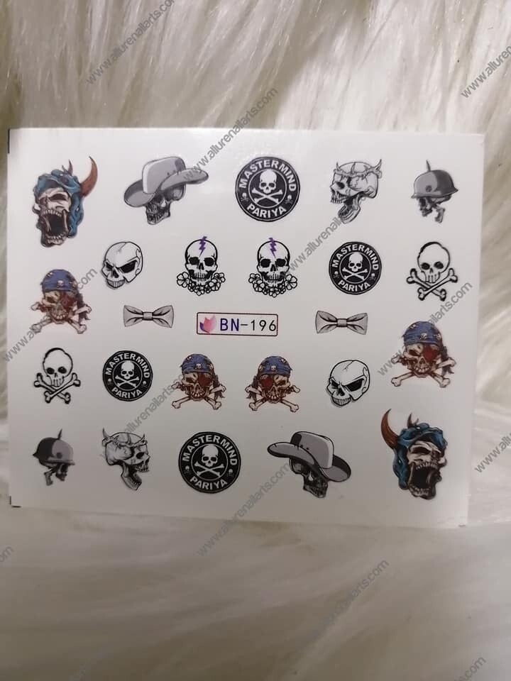 Skull Halloween Nail Decal BN196