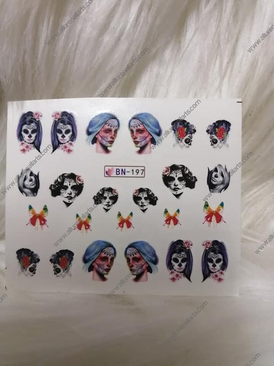 Skull Halloween Nail Decal BN197