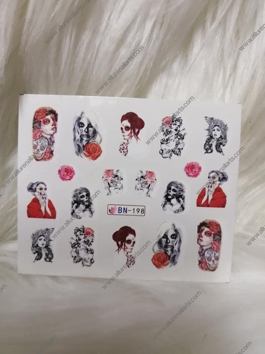 Skull Halloween Nail Decal BN198