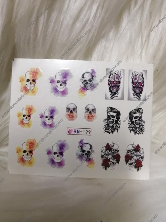 Skull Halloween Nail Decal BN199