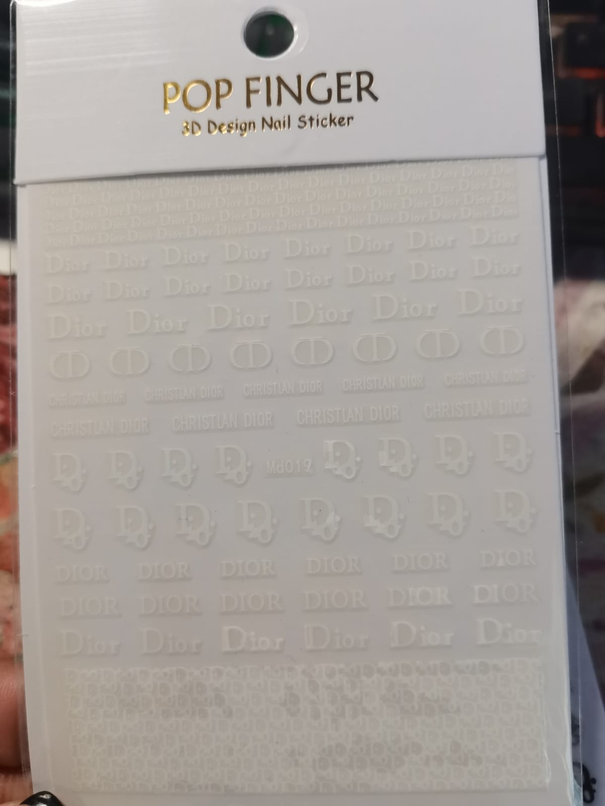 Fashion Design Brand Text Geometric Nail Sticker MD19