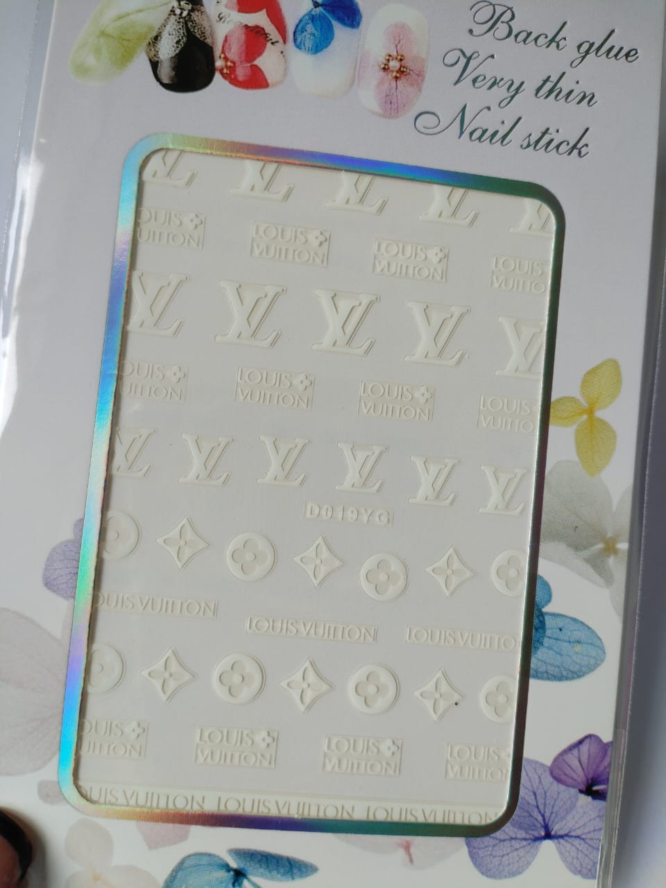 Glow in the Dark Fashion Design Brand Text Nail Sticker D019YG