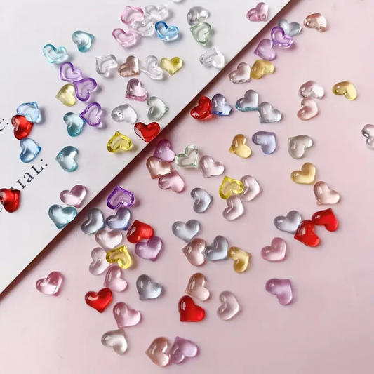 Heart Resin Nail Art Decoration 20pcs