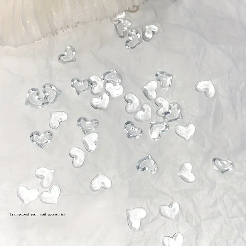 Heart Resin Nail Art Decoration 10 pcs