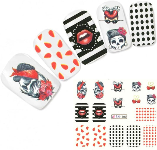Skull Halloween Nail Decal BN200