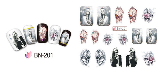 Skull Halloween Nail Decal BN201