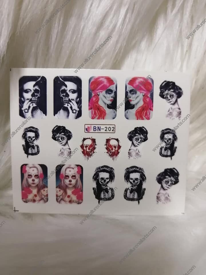 Skull Halloween Nail Decal BN202