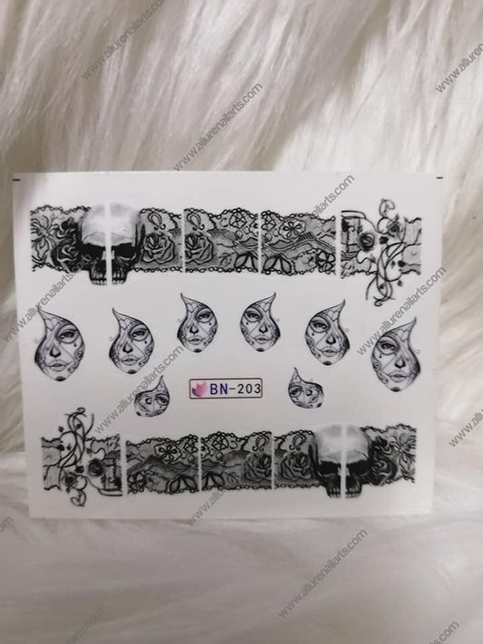 Skull Halloween Nail Decal BN203