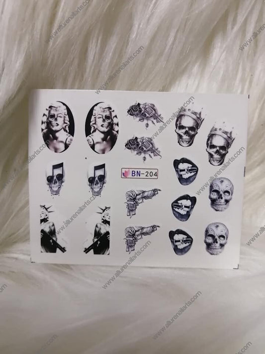 Skull Halloween Nail Decal BN204