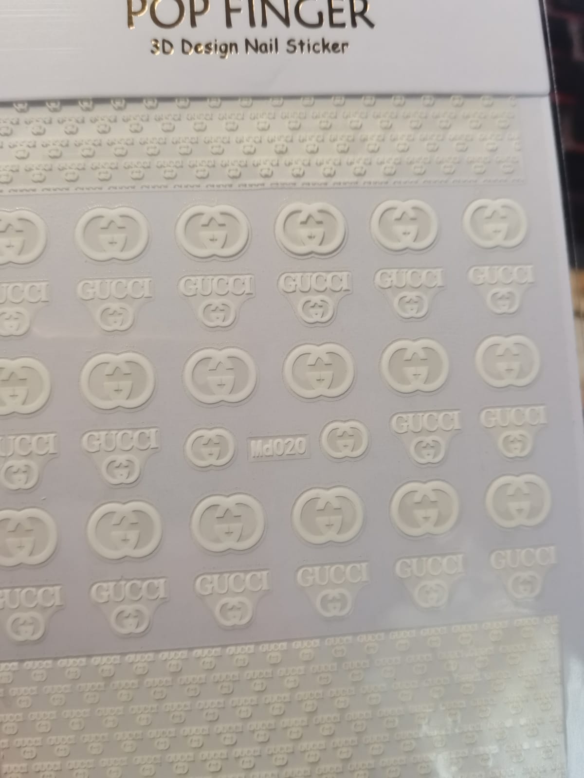 Fashion Design Brand Text Geometric Nail Sticker MD20