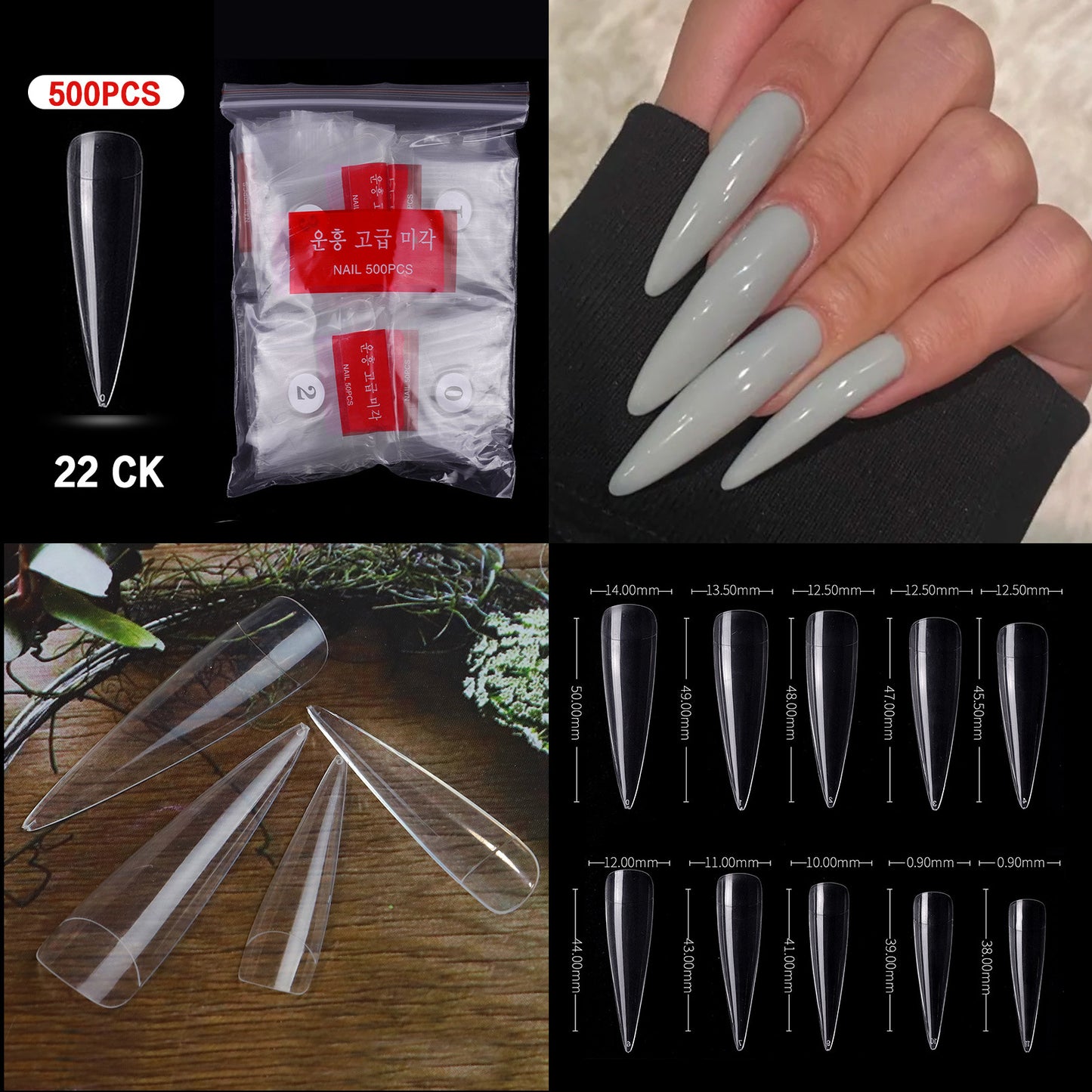 Nail Tips ( 500pcs/Packet ) clear