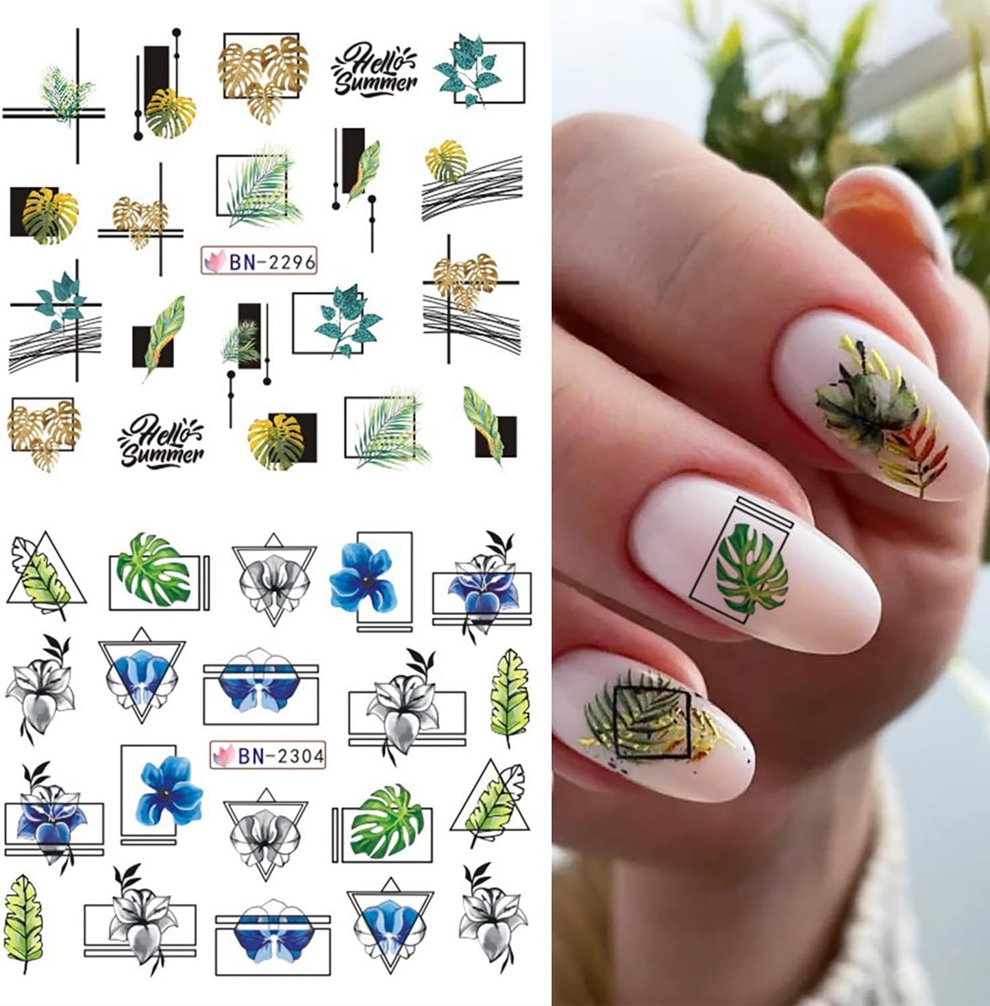 Watercolor Floral Nail art decal