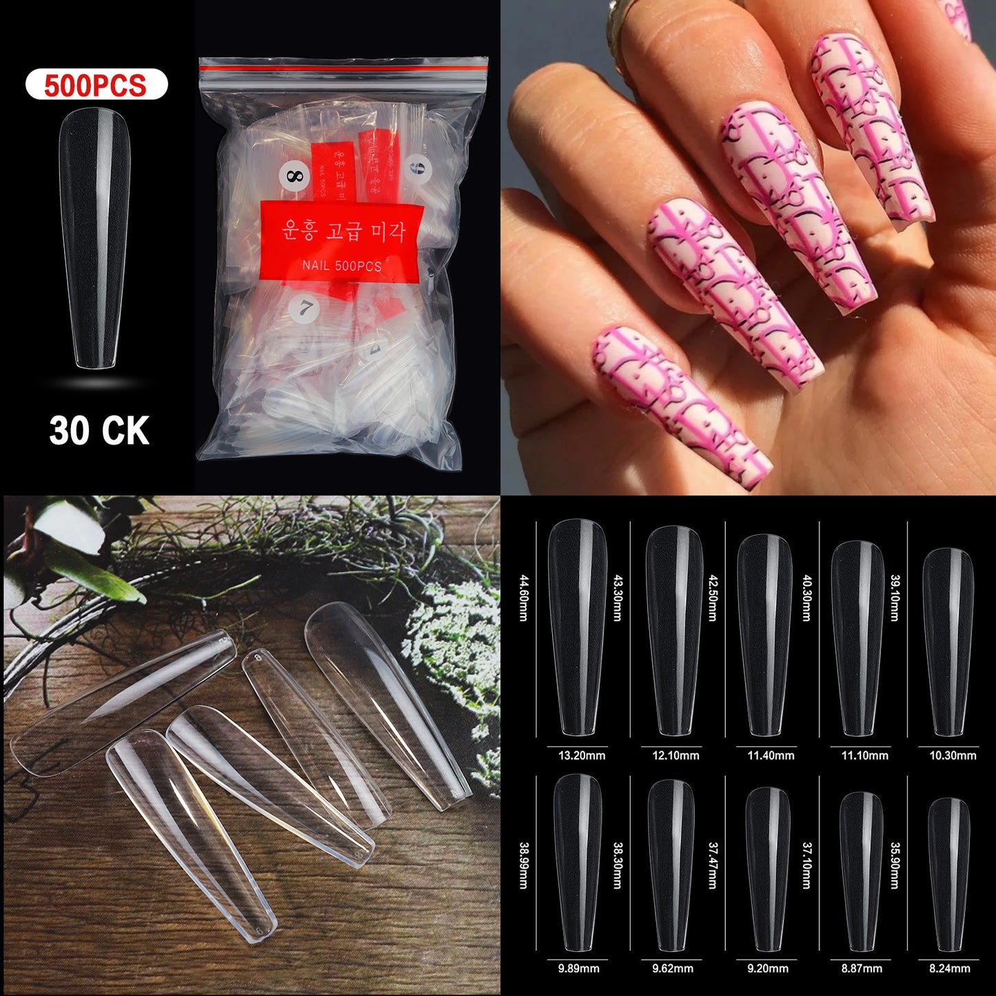 Nail Tips ( 500pcs/Packet ) clear