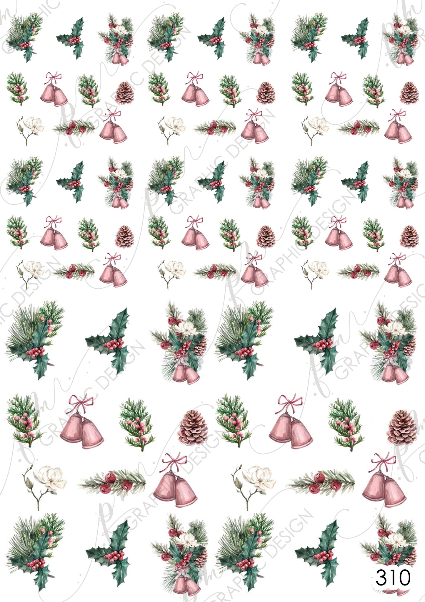 Christmas Nail decal PM310
