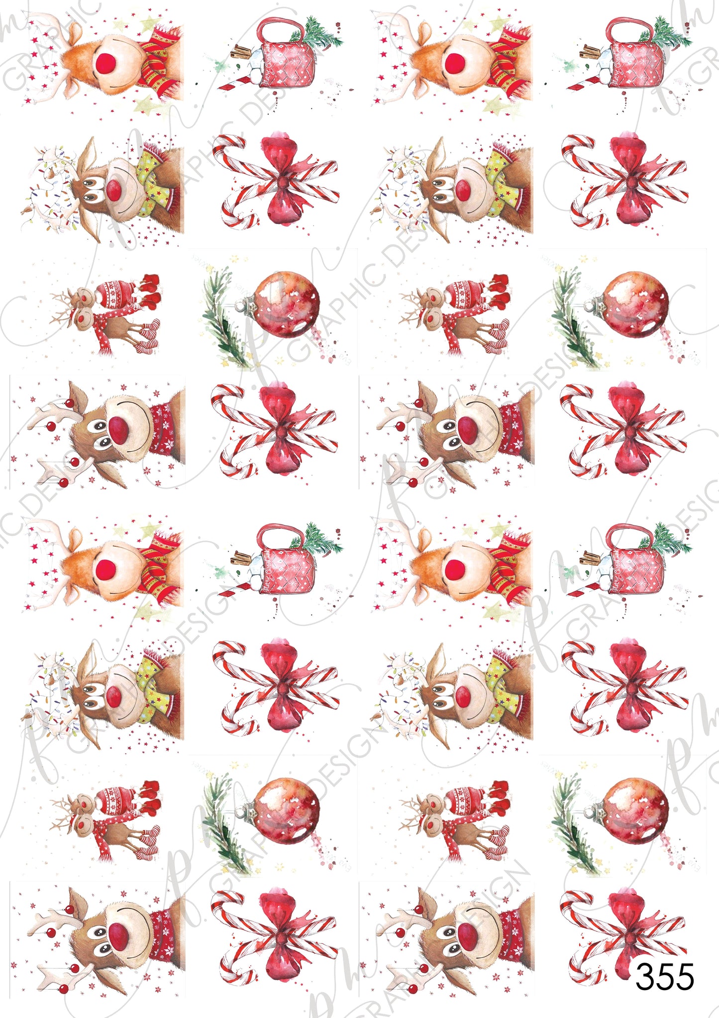 Christmas Nail Art Decal PM355
