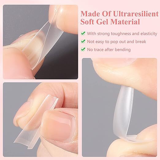 A2 Long Waterdrop Shape Half Soft Tips 240pcs