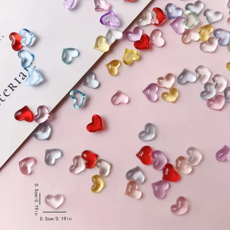 Heart Resin Nail Art Decoration 20pcs
