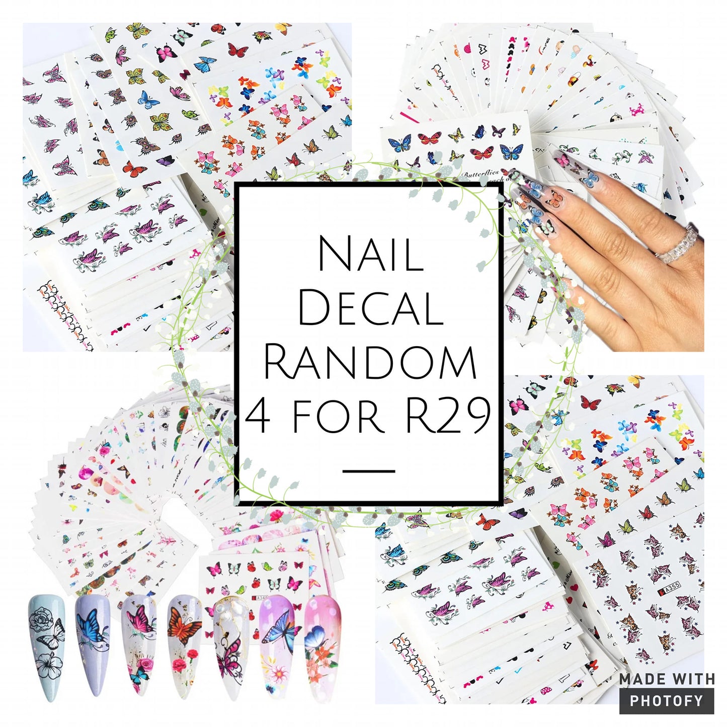 4x Random Nail Decals