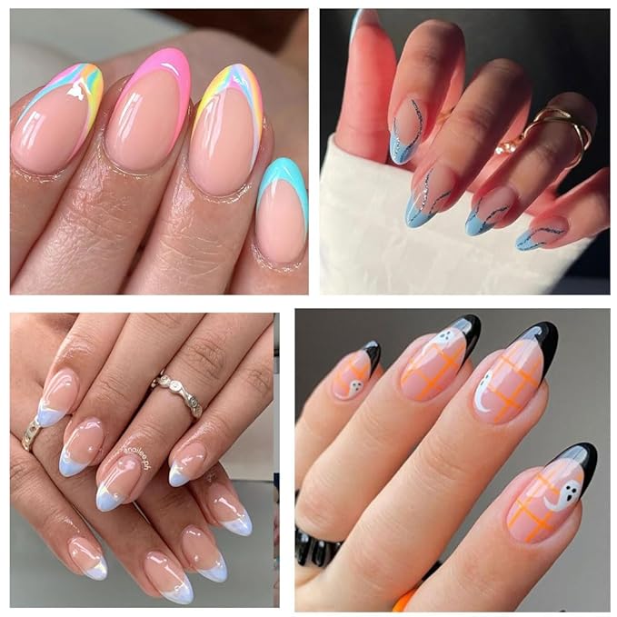 Half Cover Oval Nails Tips Short Round Matte 300pcs M098