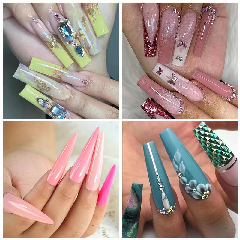 3XL 240pcs Extra Long Clear Full Cover Artificial False Nails