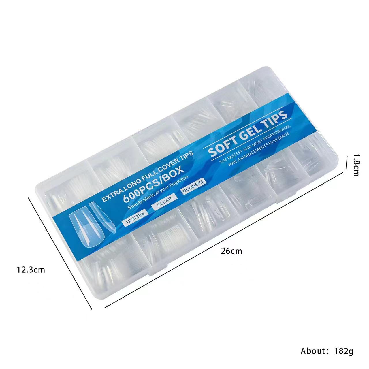 Clear Soft Gel Tips 5pcs Set