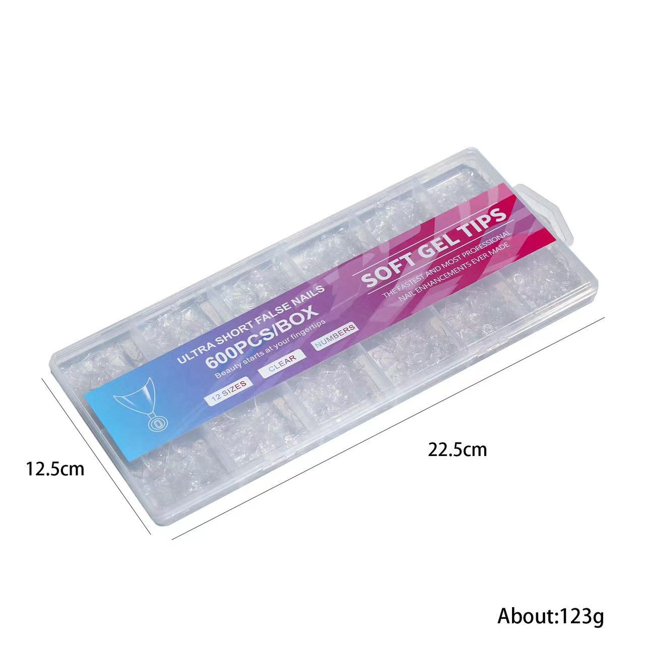600pcs Ultra Short False Nails Soft Gel Tips
