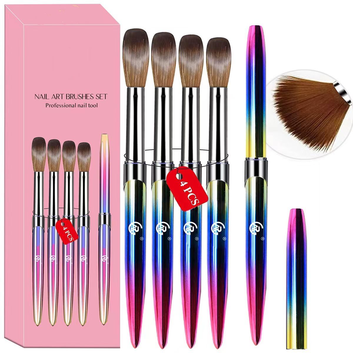 Acrylic Brush Set,Size 10/12/14/16