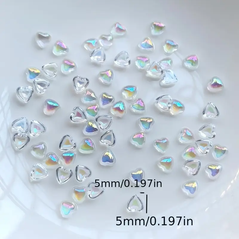 Heart Resin Nail Art Decoration 20 pcs