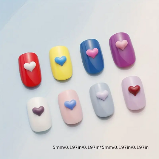 Light pink Heart Resin Nail Art Decoration 10 pcs
