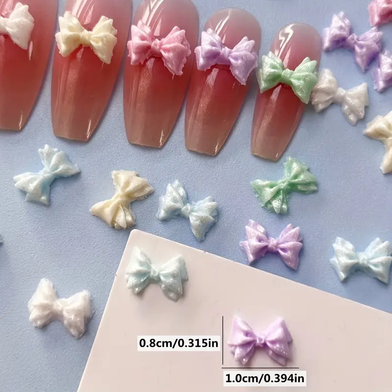 Bow Resin Nail Art Decoration 10 pcs