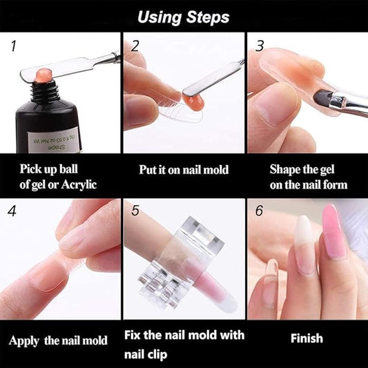 100pcs Re-usable Extention Dual Form Tips For Poly Gel