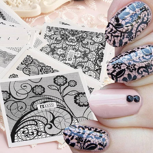 Lace Geometric Nail Decal Range A618-636