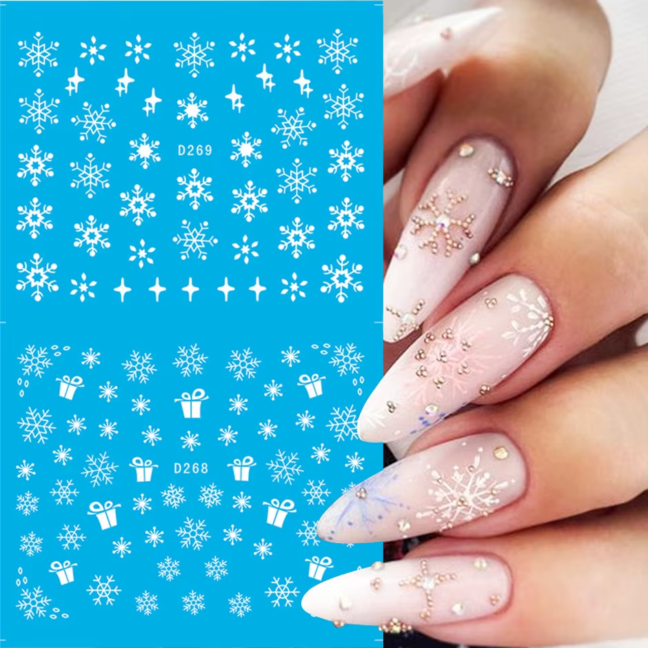 Nail Art Snowflakes Water Decal Range D260-270