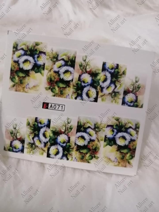 Flower Nail Decal A071