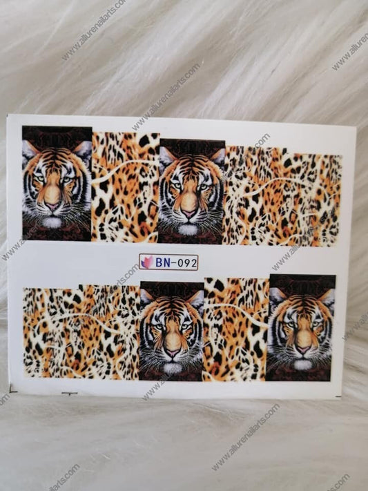 Tiger Wild Animal Nail Decal BN092