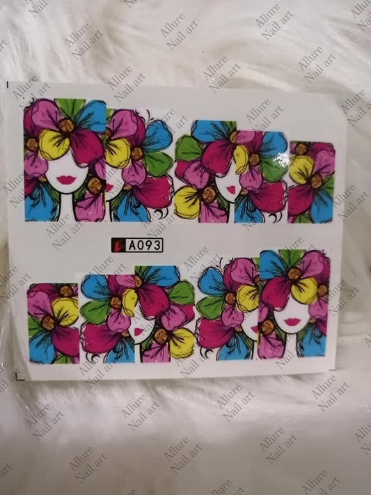 Flower Nail Decal A093