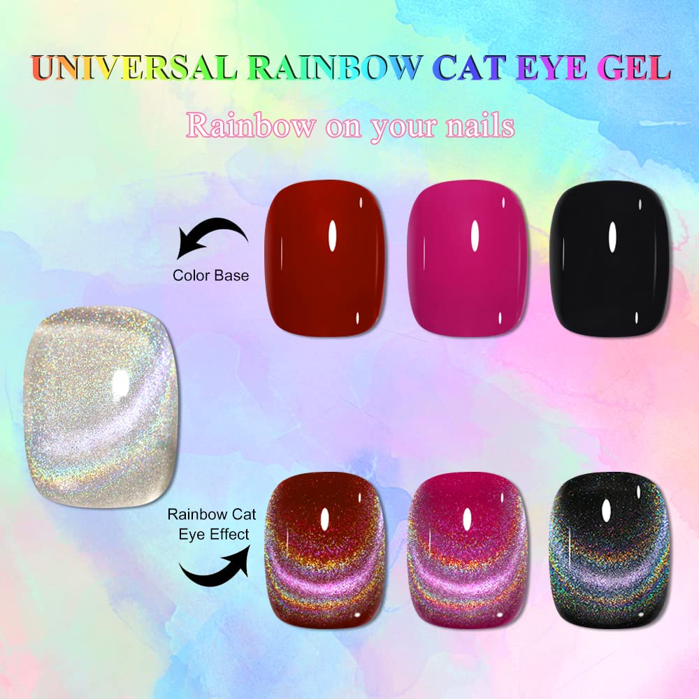 Universal Rainbow Cat Eye Gel Nail Polish 10ml