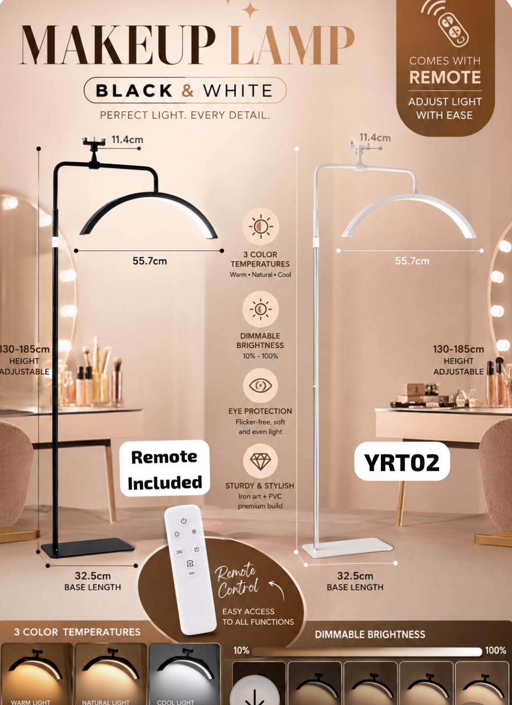 LED Moon Light Folding Beauty Floor Lamp Eyebrow Eyelashes Extension Beauty Salon Facials Tattoo (Copy)
