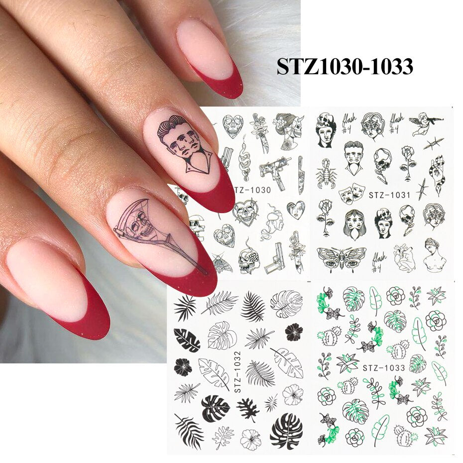 Abstract Skull Snake Moth Face Body Scorpion Cupid Nail Decal