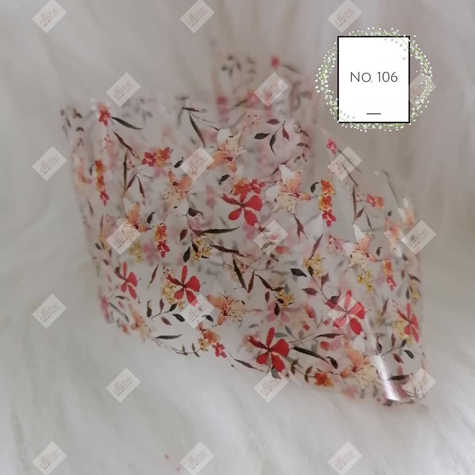 Floral Flower Foil Nail Transfer