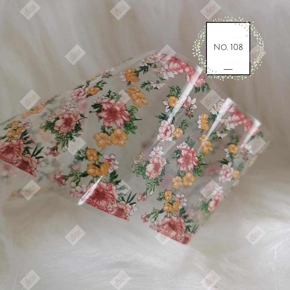 Floral Flower Foil Nail Transfer