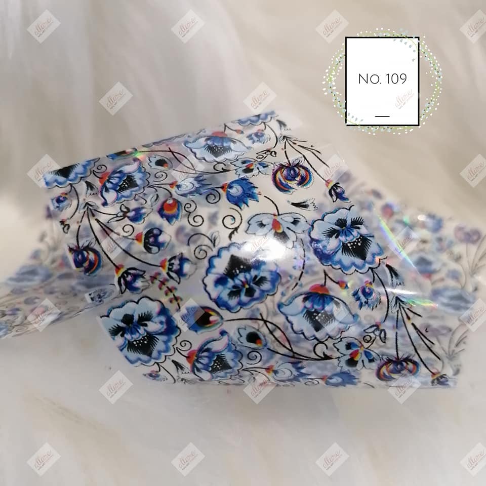 Floral Flower Foil Nail Transfer