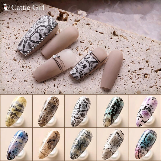 Snake Pattern Print Foil Nail Transfer